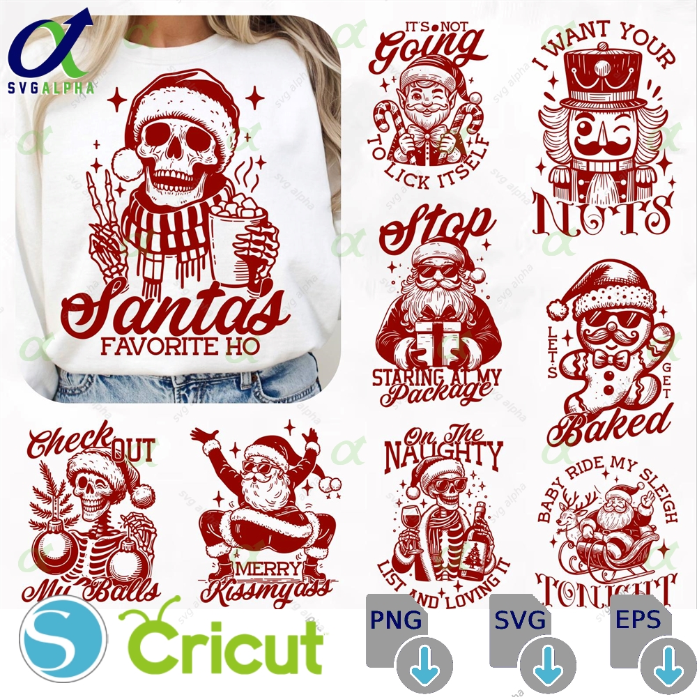 Snarky Christmas Svg Bundle Funny Christmas Humor Svg Sarcastic Santa Claus Svg Trendy Retro Christmas Svg Snarky Christmas Skeleton Svg Svglapha